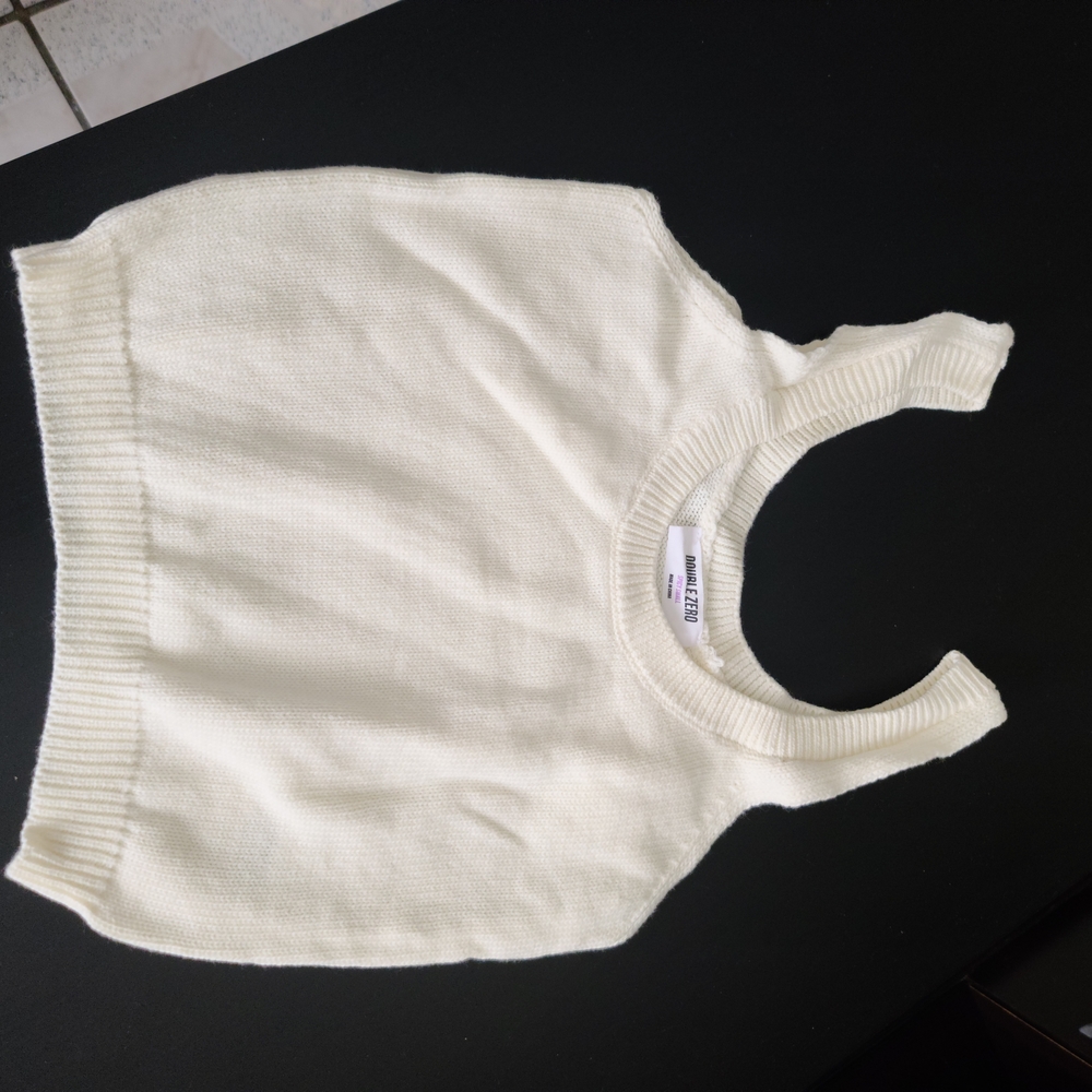 Double Zero White Knit Tank Top